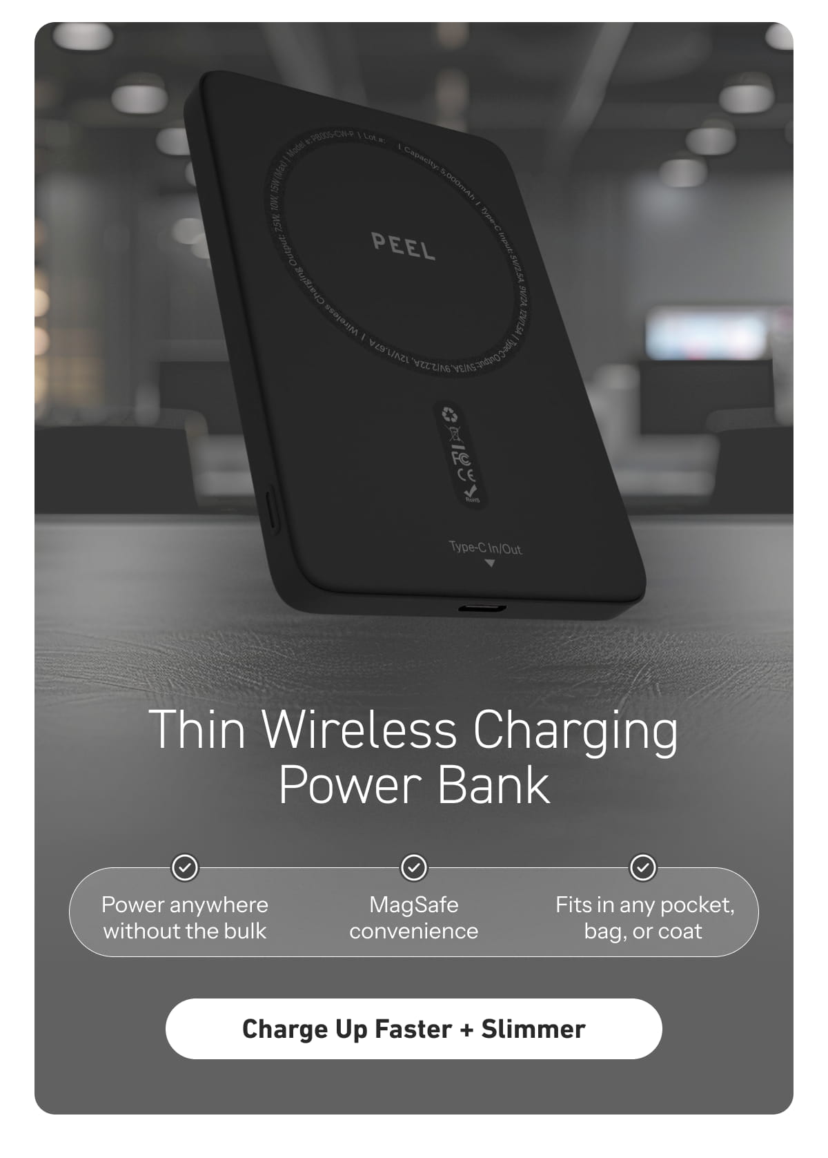Thin Wireless Charging Power Bank