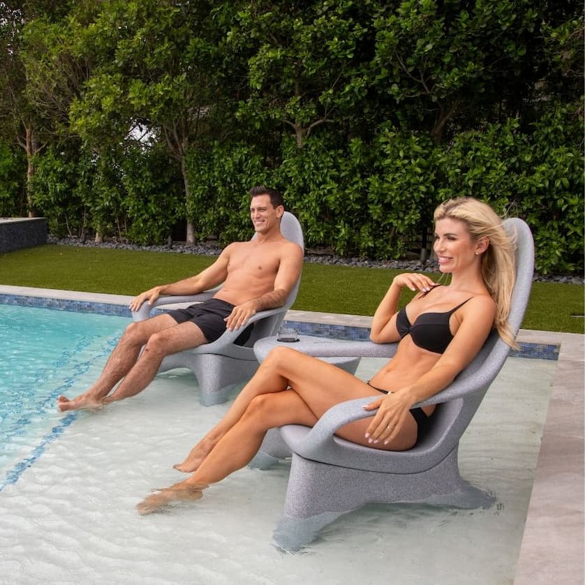 Woosah in pool chair