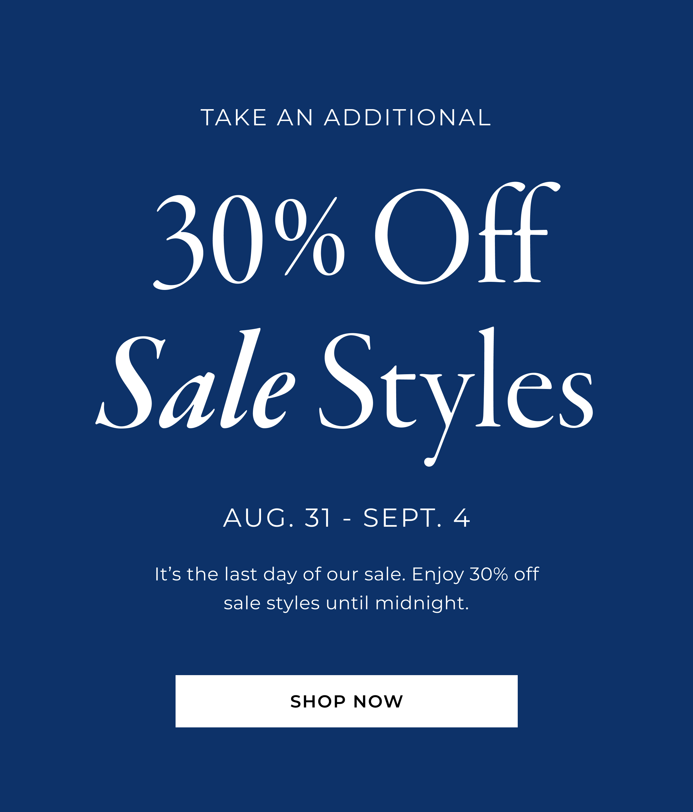 30% Off Sale Styles