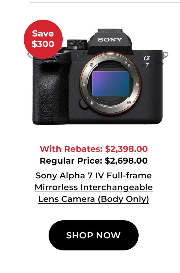 Sony Alpha 7 IV Full-frame Mirrorless Interchangeable Lens Camera (Body Only)