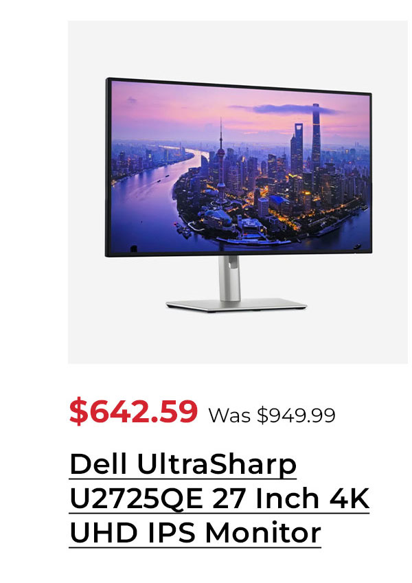 Dell UltraSharp U2725QE 27 Inch 4K UHD IPS Monitor with 120Hz and Thunderbolt 4