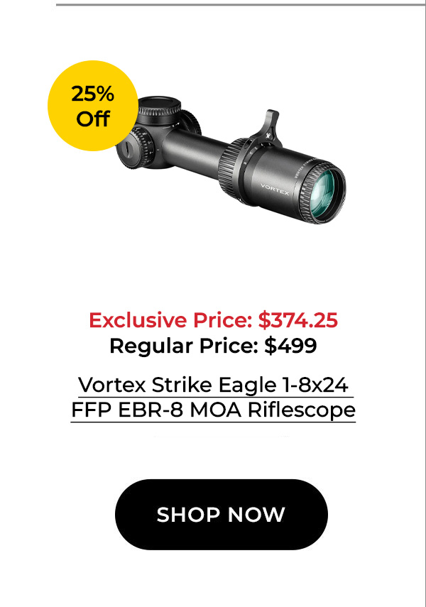 Vortex Strike Eagle 1-8x24 FFP EBR-8 MOA Riflescope