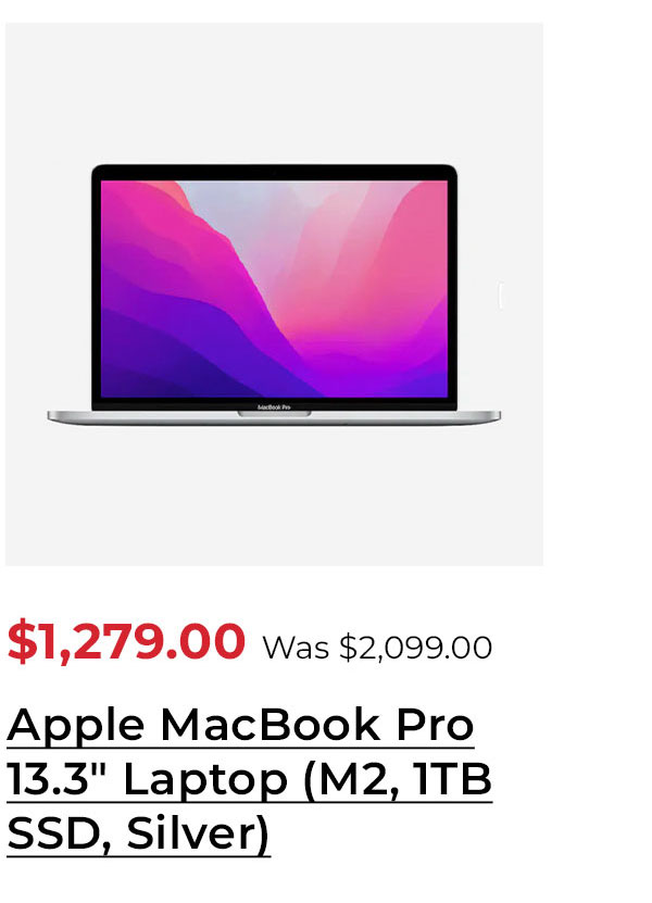 Apple MacBook Pro 13.3" Laptop (M2, 1TB SSD, Silver)