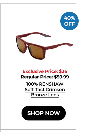 100% RENSHAW - Soft Tact Crimson - Bronze Lens