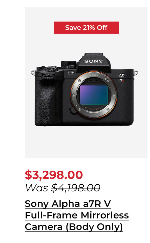 Sony Alpha a7R V Full-Frame Mirrorless Interchangeable Lens Camera Body