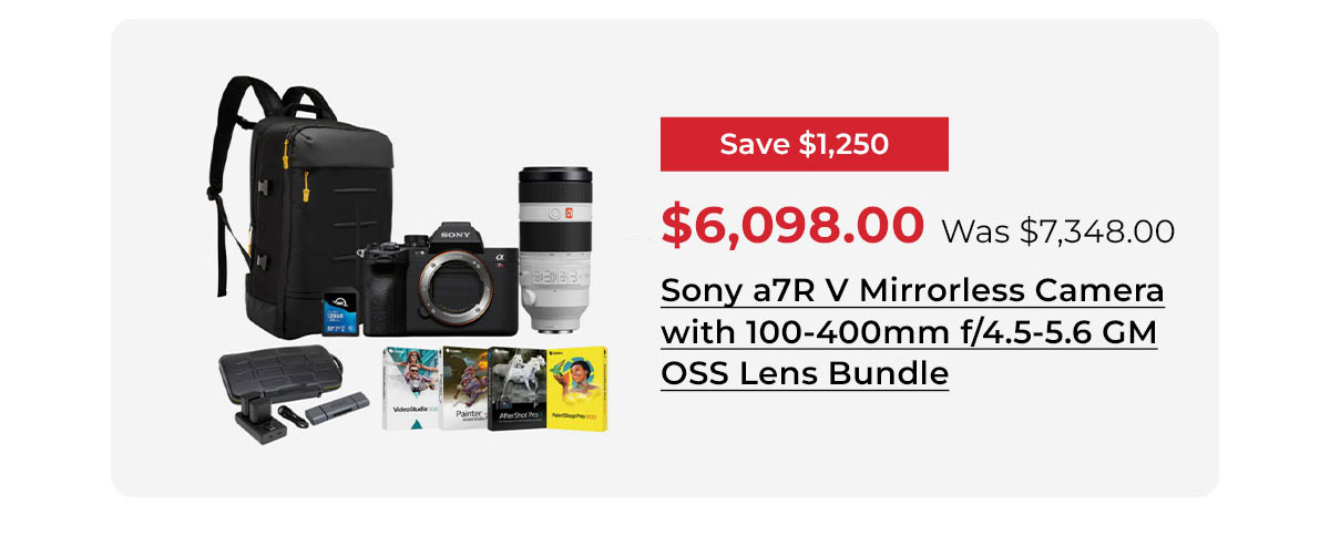 Sony a7R V Mirrorless Camera with 100-400mm f/4.5-5.6 GM OSS Lens Bundle