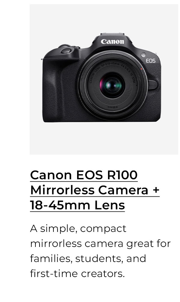 Canon EOS R100 Mirrorless Camera with 18-45mm Lens