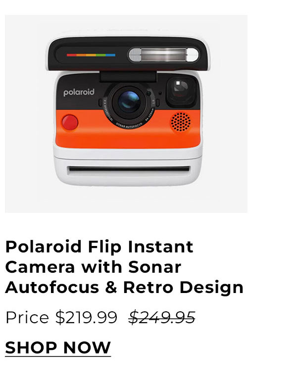 Polaroid Flip Instant Camera with Sonar Autofocus and Retro Design (White)