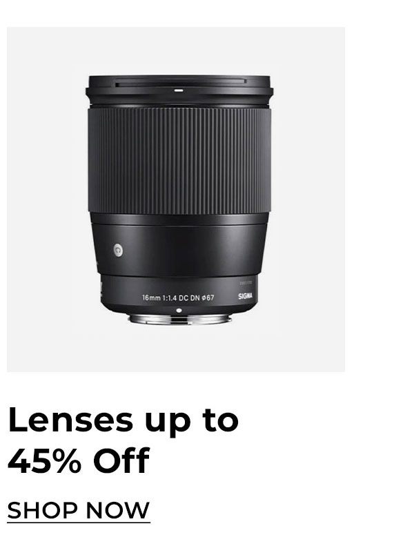up to 45% off lenses