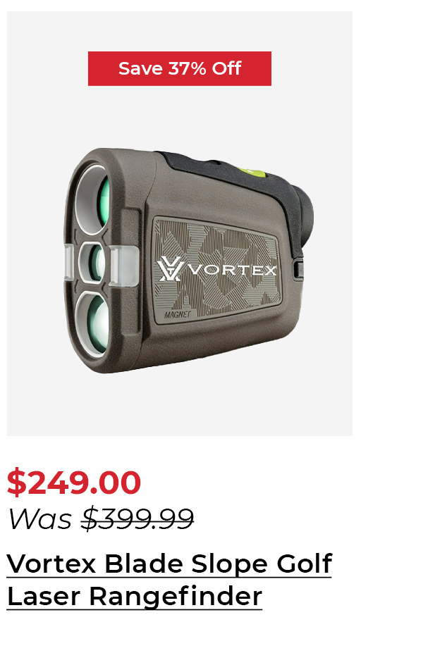 Vortex Blade Slope Golf Laser Rangefinder with Slope Mode, Clear View Optics, and Shockproof Design