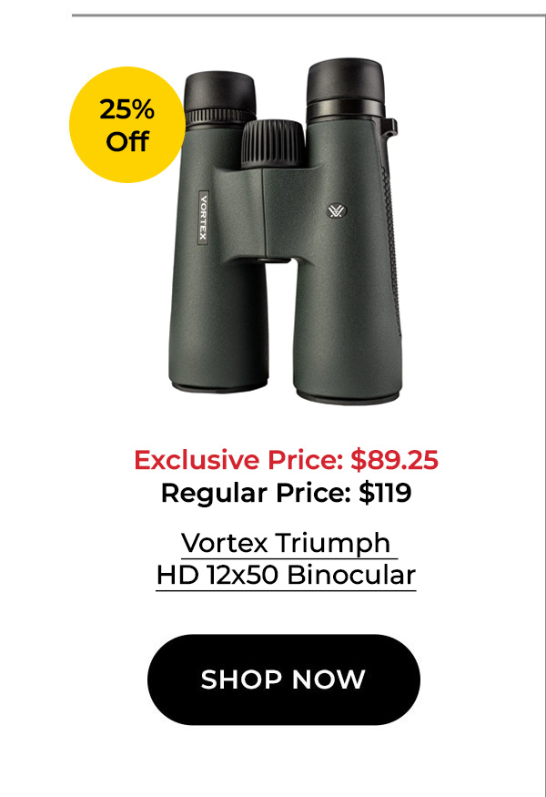 Vortex Triumph HD 12x50 Binocular - Fully Multi-Coated Lenses with Rubber Armor