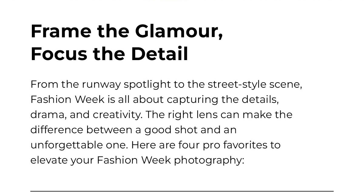 frame the glamour focus the detail