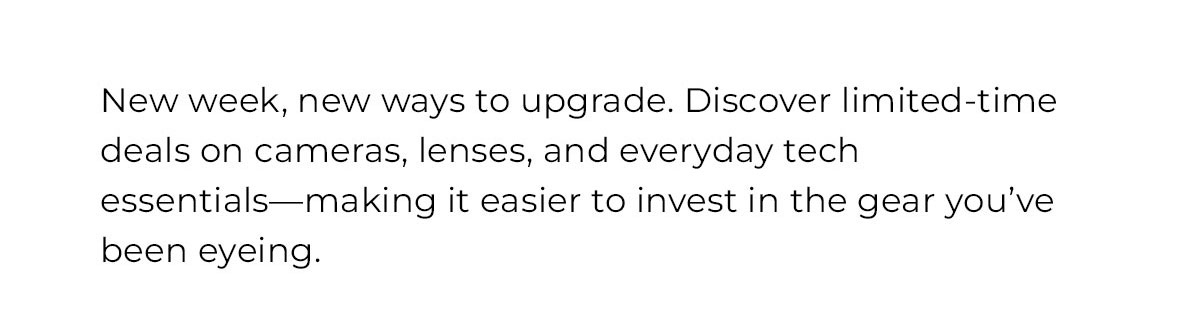 new week, new ways to upgrade