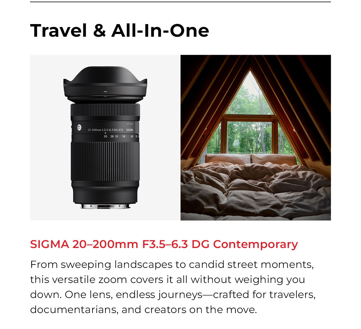 Sigma 20-200mm F3.5-6.3 DG Contemporary Lens (Sony E Mount)