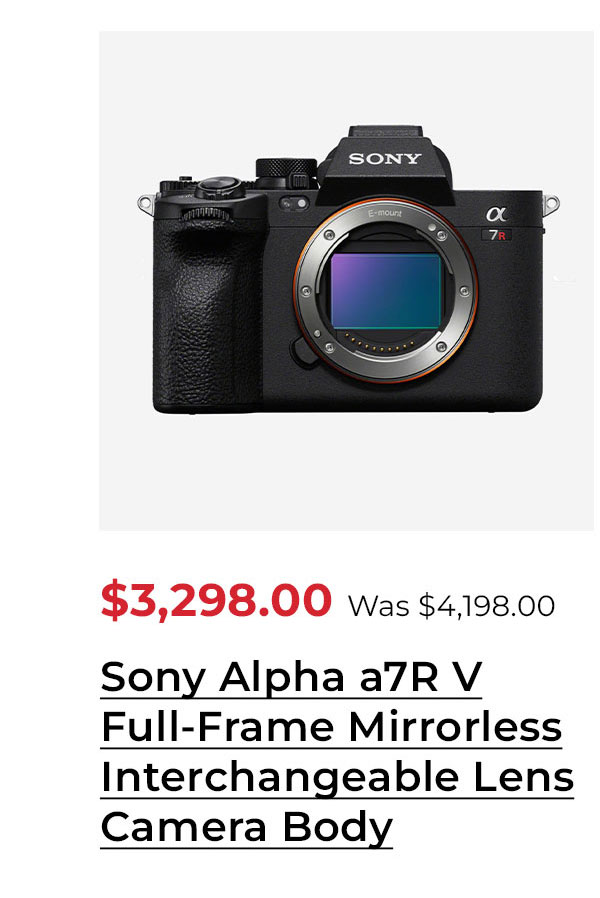 Sony Alpha a7R V Full-Frame Mirrorless Interchangeable Lens Camera Body
