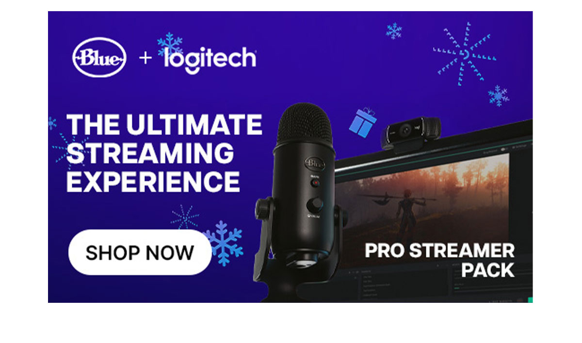 streamer pack from blue + logitech