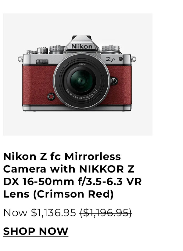 Nikon Z fc Mirrorless Camera with NIKKOR Z DX 16-50mm f/3.5-6.3 VR Lens (Crimson Red)