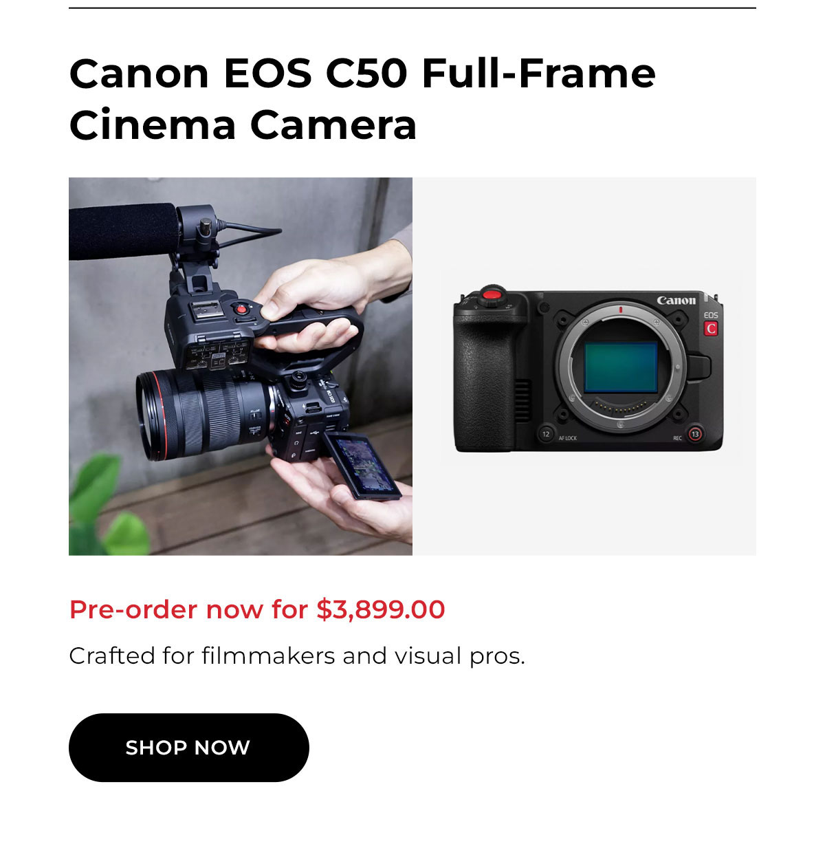 Canon EOS C50 Full-Frame Cinema Camera (Canon RF)