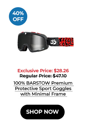 100% BARSTOW Premium Protective Sport Goggles with Minimal Frame (House Ind. - Mirror Silver Lens)