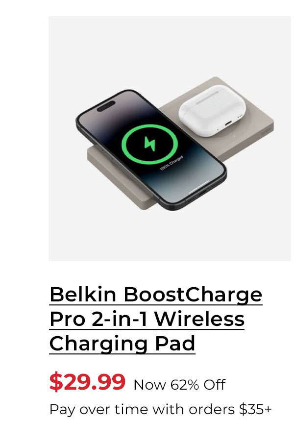 Belkin BoostCharge Pro 2-in-1 Wireless Charging Pad (15W, Sand)