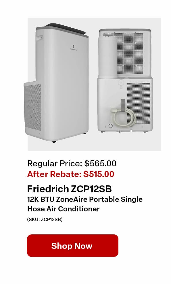 Friedrich ZCP12SB 12K BTU ZoneAire Portable Single Hose Air Conditioner