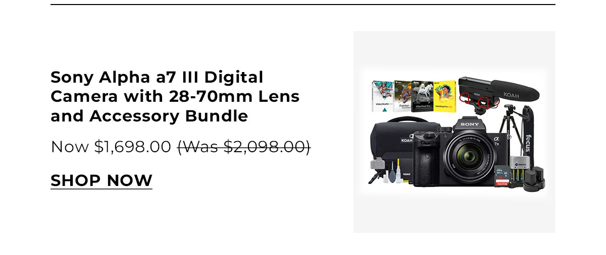 Sony Alpha a7 III Digital Camera with 28-70mm Lens and Accessory Bundle