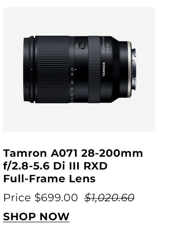 Tamron A071 28-200mm f/2.8-5.6 Di III RXD Full-Frame Lens for Sony E