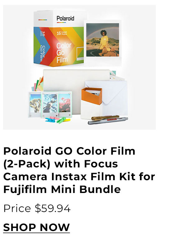 Polaroid GO Color Film (2-Pack) with Focus Camera Instax Film Kit for Fujifilm Mini Bundle