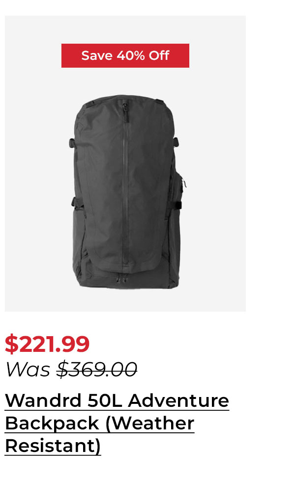 Wandrd FERNWEH 50L Adventure Backpack (Medium/Large) Weather-Resistant (Black)
