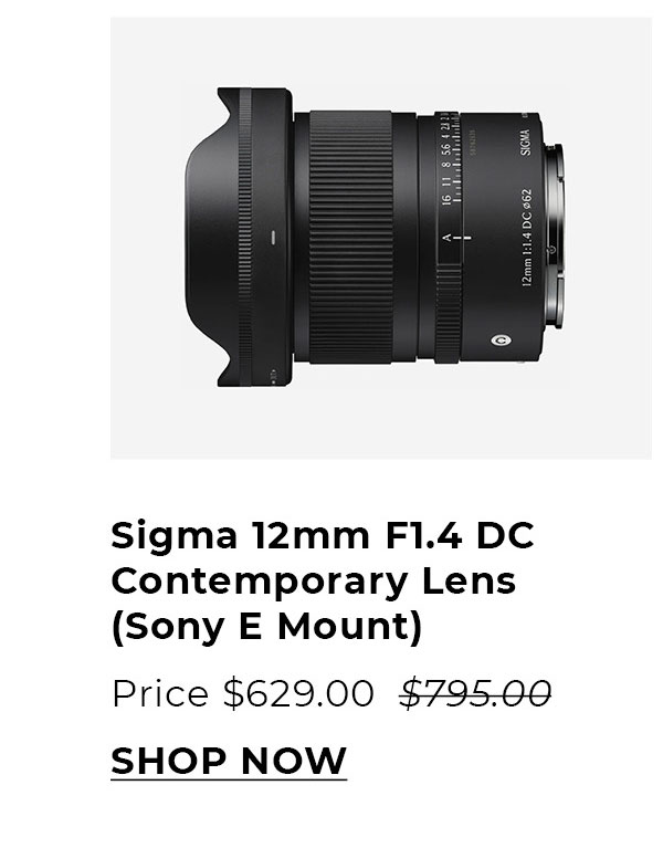 Sigma 12mm F1.4 DC Contemporary Lens (Sony E Mount)