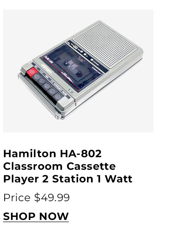 Hamilton HA-802 Classroom Cassette Player 2 Station 1 Watt