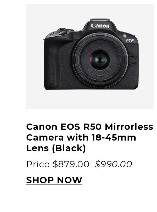 Canon EOS R50 Mirrorless Camera with 18-45mm Lens (Black)