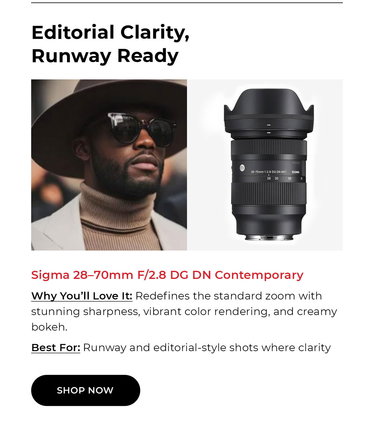 Sigma 28-70mm f/2.8 DG DN Contemporary Lens for Sony E-Mount