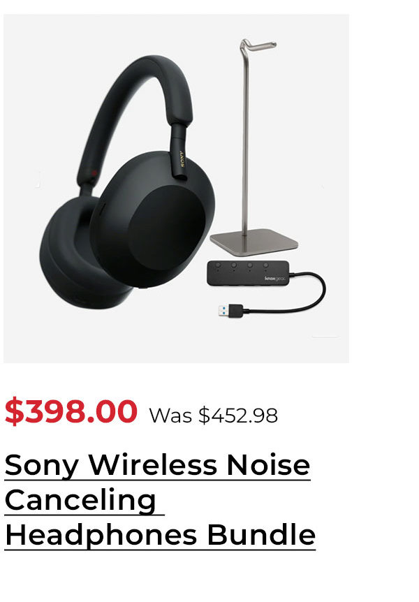 Sony WH-1000XM5 Wireless Noise Canceling Over-Ear Headphones (Black) Bundle