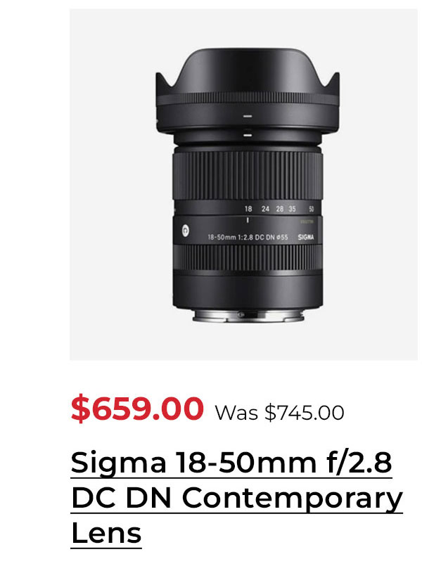 Sigma 18-50mm f/2.8 DC DN Contemporary Lens for Sony E mount