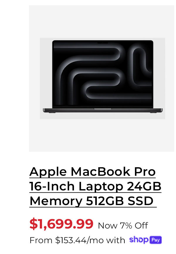 Apple MacBook Pro 16-Inch Laptop 24GB Memory 512GB SSD (Space Black) - Certified Refurbished