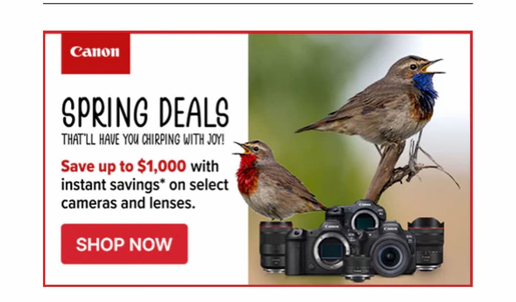 canon spring sale: up to $1,000 off
