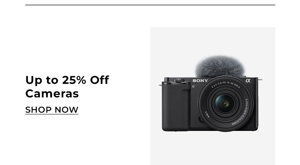 up to 25% off cameras