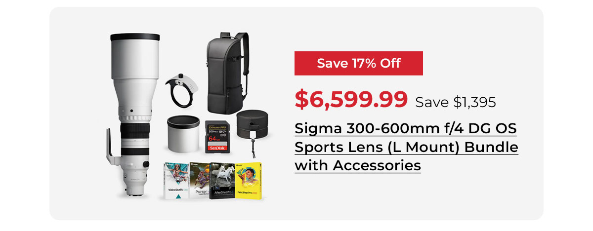 Sigma 300-600mm f/4 DG OS Sports Lens (L Mount) Bundle with Accessories