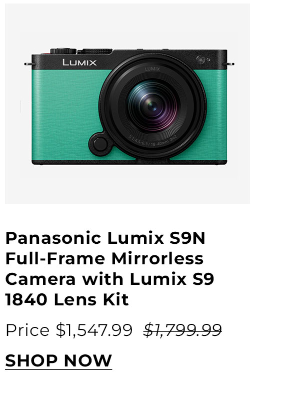 Panasonic Lumix S9N Full-Frame Mirrorless Camera with Lumix S9 1840 Lens Kit (Mint Green)