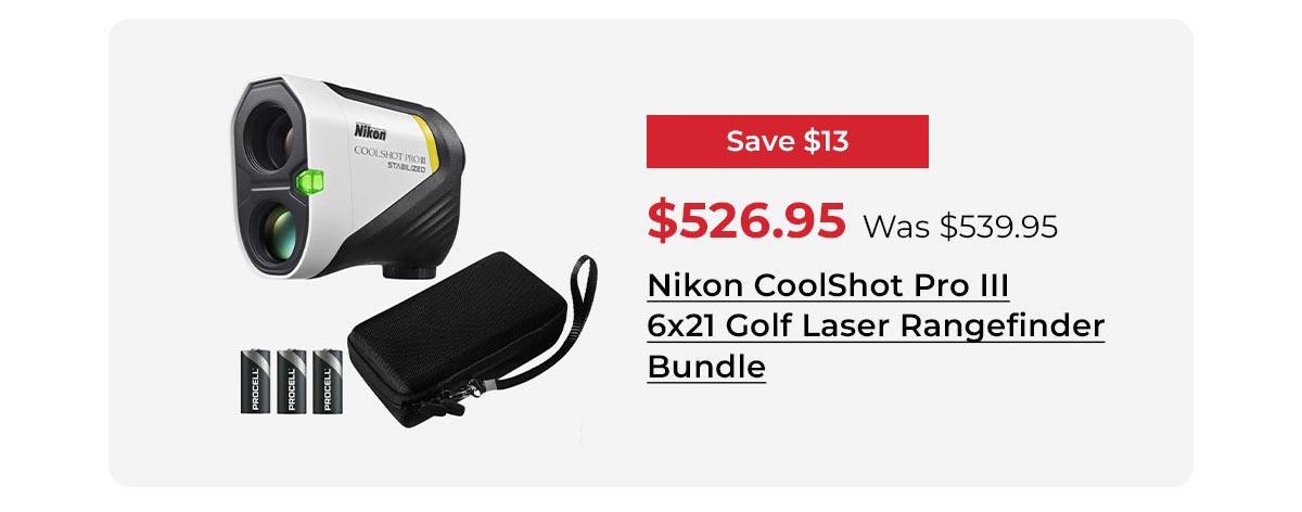 Nikon CoolShot Pro III 6x21 Golf Laser Rangefinder Bundle