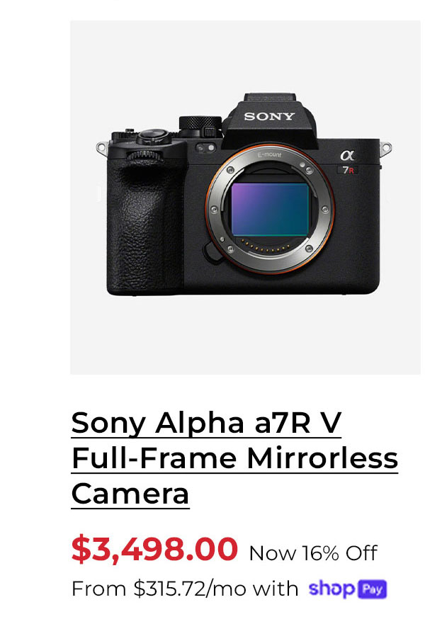 Sony Alpha a7R V Full-Frame Mirrorless Interchangeable Lens Camera Body