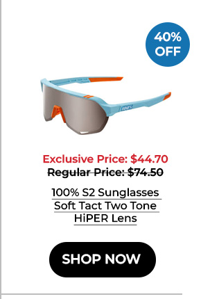 100% S2 Sunglasses Soft Tact Two Tone HiPER Lens
