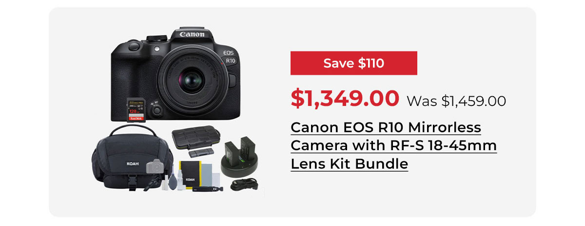 Canon EOS R10 Mirrorless Camera with RF-S 18-45mm Lens Kit Bundle