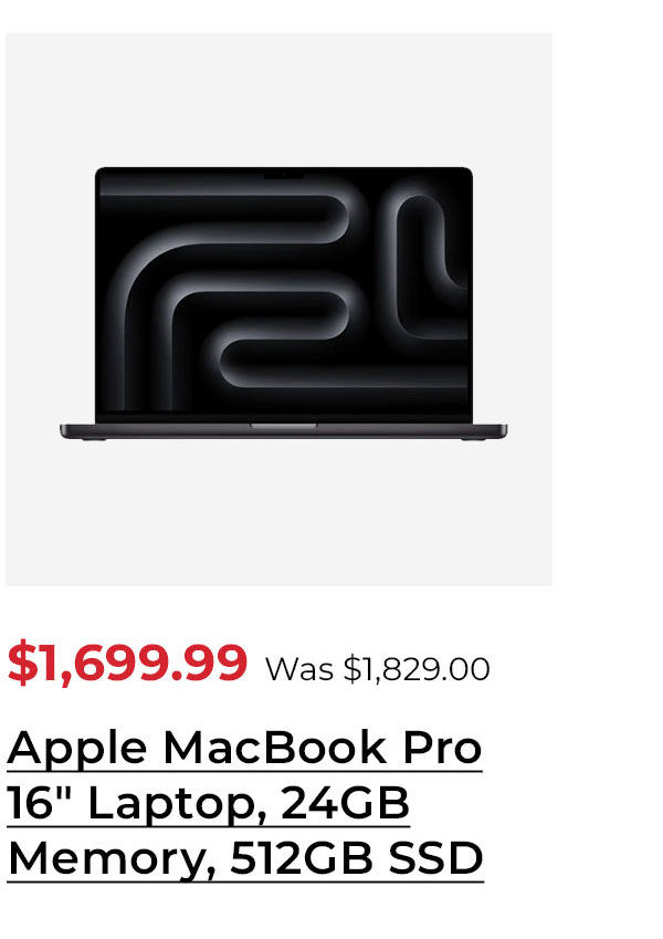 Apple MacBook Pro 16" Laptop, 24GB Memory, 512GB SSD (Space Black) (Certified Refurbished)