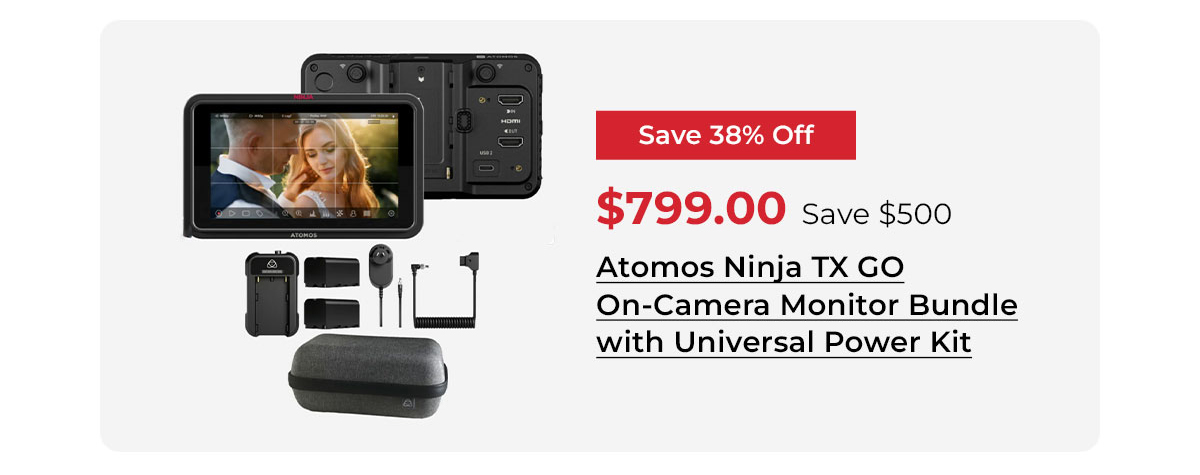 Atomos Ninja TX GO On-Camera Monitor Bundle with Universal Power Kit