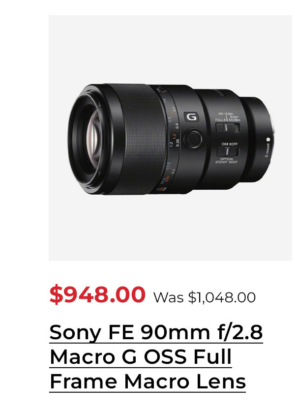 Sony FE 90mm f/2.8 Macro G OSS Full-Frame E-Mount Macro Lens