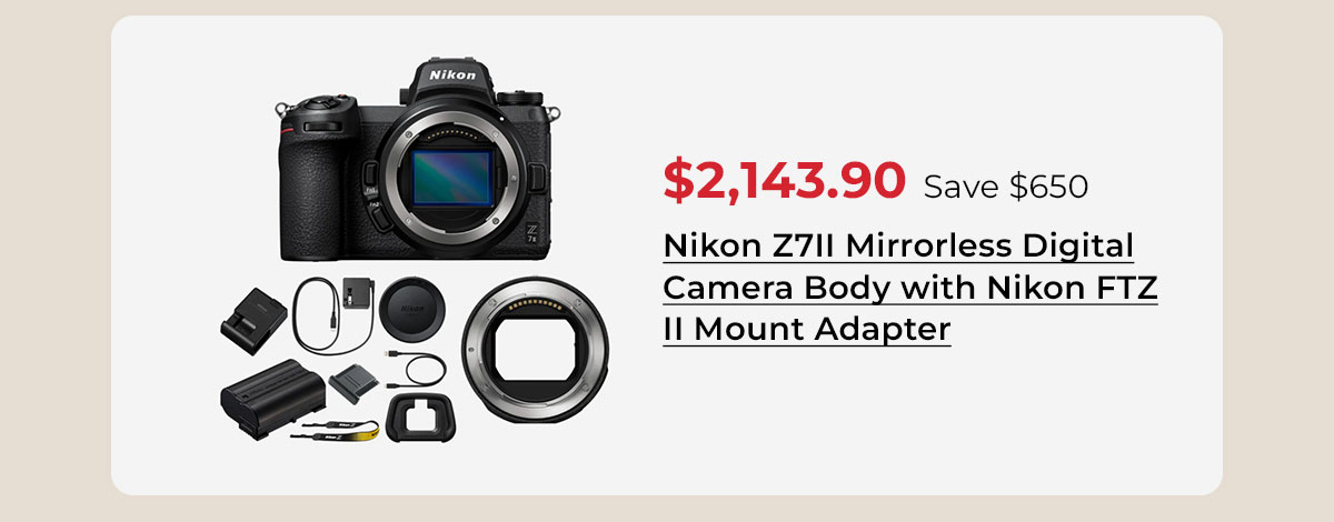 Nikon Z7II Mirrorless Digital Camera Body with Nikon FTZ II Mount Adapter
