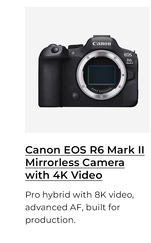 Canon EOS R6 Mark II Mirrorless Camera with 24.2MP CMOS Sensor 4K Video (Black)