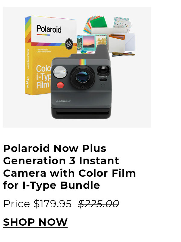 Polaroid Now Plus Generation 3 Instant Camera (Black) with Film Kit and Color Film for I-Type Bundle
